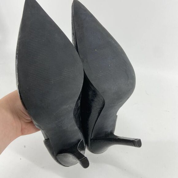 Colin Stuart black embossed pointed toe stiletto heel womens 9 - Picture 5 of 7